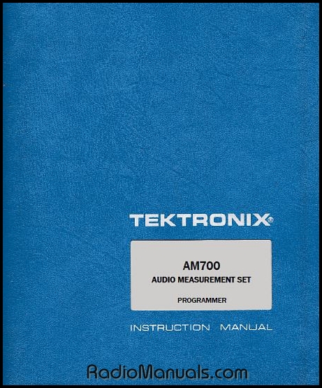 Tektronix AM700 Instruction Manual Tektronix AM700 Instruction Manual